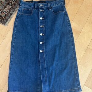 Banana Republic factory Denim Button-Front Midi Skirt